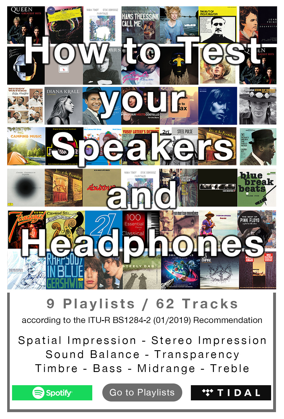 Test your headphones/speakers playlists